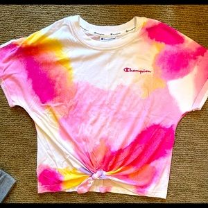 Champion Tie Dye Knitted Crop Top, Size Sm